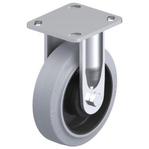 6-5/16 Inch Industrial Rigid Caster with Blickle EasyRoll Rubber Wheel