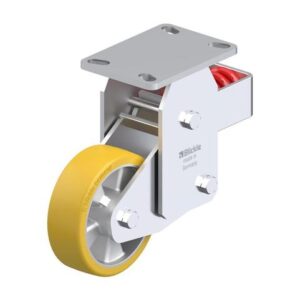 6 Inch Rigid Caster with Blickle Extrathane Polyurethane Wheel and Steel Spring