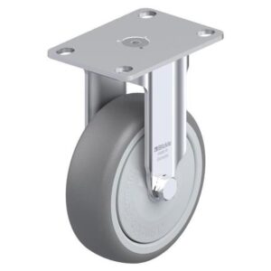 4 Inch Rigid Caster with Thermoplastic Rubber Wheel and Synthetic Thread Guard