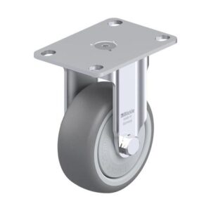 3-1/8 Inch Rigid Caster with Thermoplastic Rubber Wheel and Synthetic Thread Guard