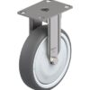 5 Inch Stainless Steel Rigid Caster with Thermoplastic Rubber Wheel and Synthetic Thread Guard
