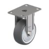 3-1/8 Inch Stainless Steel Rigid Caster with Thermoplastic Rubber Wheel and Synthetic Thread Guard