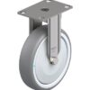 5 Inch Stainless Steel Rigid Caster with Thermoplastic Rubber Wheel with Synthetic Thread Guard and Polypropylene Core