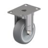 3-1/8 Inch Stainless Steel Rigid Caster with Thermoplastic Rubber Wheel and Polypropylene Core