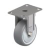 3-1/8 Inch Stainless Steel Rigid Caster with Thermoplastic Rubber Wheel with Synthetic Thread Guard and Polypropylene Core