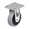 5 Inch Rigid Caster with Blickle EasyRoll Rubber Wheel and Nylon Core