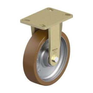 8 Inch Rigid Caster with Blickle Besthane Polyurethane Wheel and Cast Iron Core