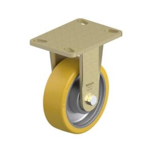 6 Inch Heavy Duty Rigid Caster with Polyurethane Elastomer Blickle Extrathane Wheel and Cast Iron Core