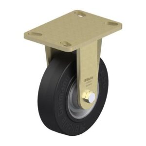 6-5/16 Inch Heavy Duty Rigid Caster with Blickle EasyRoll Rubber Wheel and Nylon 6 Core