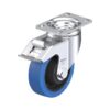 4 Inch Chemical Resistant Swivel Caster with Blickle EasyRoll Rubber Wheel and Stop-Fix Brake