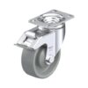 4 Inch Chemical Resistant Swivel Caster with Nylon 6 Wheel with Synthetic Thread Guard and Stop-Fix Brake