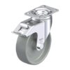 5 Inch Chemical Resistant Swivel Caster with Nylon 6 Wheel and Stop-Fix Brake