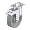5 Inch Chemical Resistant Swivel Caster with Nylon 6 Wheel with Synthetic Thread Guard and Stop-Fix Brake