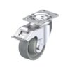3-1/2 Inch Chemical Resistant Swivel Caster with Nylon 6 Wheel with Synthetic Thread Guard and Stop-Fix Brake