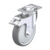 5 Inch Pressed Steel Swivel Caster with Blickle Thermoplastic Rubber Wheel and Stop-Fix Brake