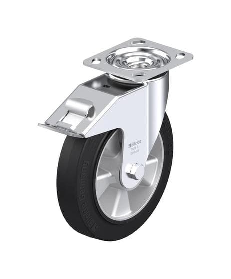 Roule De Chariot Blickle Alev 200 X 50/20-54K - Diamètre 20 Cm - Roue En Caoutchouc Solide Pour Transpalette - Capacité De Charge élevée