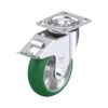 6 Inch Swivel Caster with Blickle Softhane Polyurethane Wheel with Extra Crowned Running Tread and Stop-Fix Brake