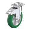 8 Inch Swivel Caster with Blickle Softhane Polyurethane Wheel with Extra Crowned Running Tread and Stop-Fix Brake