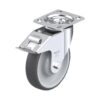 6-5/16 Inch Swivel Caster with Blickle Thermoplastic Polyurethane Wheel with Swivel Head Seal - Synthetic Thread Guard and Stop-Fix Brake