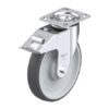 8 Inch Swivel Caster with Blickle Thermoplastic Polyurethane Wheel with Swivel Head Seal - Synthetic Thread Guard and Stop-Fix Brake