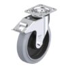 8 Inch Swivel Caster with Blickle EasyRoll Rubber Wheel with Swivel Head Seal and Stop-Fix Brake