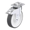 8 Inch Swivel Caster with Chemically-Resistant Blickle Thermoplastic Polyurethane Wheel and Stop-Fix Brake