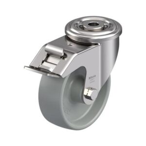 4 Inch Stainless Steel Swivel Caster with Nylon 6 Wheel and Stop-Fix Brake