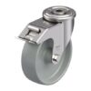 5 Inch Stainless Steel Swivel Caster with Nylon 6 Wheel with Stop-Fix Brake