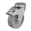 6 Inch Stainless Steel Swivel Caster with Nylon 6 Wheel with Double Ball Bearing and Stop-Fix Brake