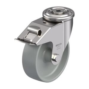 6 Inch Stainless Steel Swivel Caster with Nylon 6 Wheel with Double Ball Bearing and Stop-Fix Brake