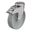 8 Inch Stainless Steel Swivel Caster with Nylon 6 Wheel with Double Ball Bearing and Stop-Fix Brake