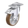 8 Inch Swivel Caster with Blickle Besthane Polyurethane Wheel with Double Ball Bearing and Stop-Fix Brake