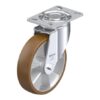 8 Inch Swivel Caster with Blickle Besthane Polyurethane Wheel and Double Ball Bearing