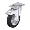 8 Inch Swivel Caster with Blickle EasyRoll Rubber Wheel with Double Ball Bearing and Stop-Fix Brake