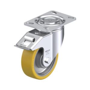 6 Inch Swivel Caster with Blickle Extrathane Wheel with Cast Iron Core and Stop-Fix Brake