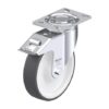 8 Inch Swivel Caster with Blickle Thermoplastic Polyurethane Wheel with Nylon Core and Stop-Fix Brake