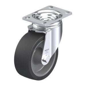 4 Inch Swivel Caster with Heat-Resistant Silicone Rubber Wheel and Double Ball Bearing