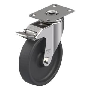 5 Inch Swivel Caster with Heat-Resistant Thermoplastic Wheel and Stop-Fix Brake
