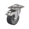 4 Inch Swivel Caster with brake with Heat-Resistant Silicone Rubber Wheel with Double Ball Bearing and Stop-Fix Brake