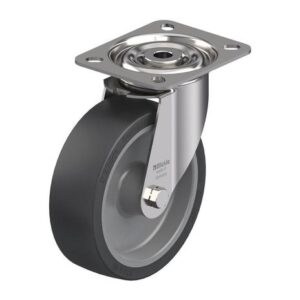 5 Inch Stainless Steel Swivel Caster with Heat-Resistant Silicone Rubber Wheel