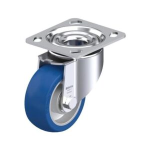 4 Inch Swivel Caster with Blickle Besthane Soft Polyurethane Wheel and Aluminum Core