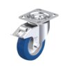 5 Inch Swivel Caster with Blickle Besthane Soft Polyurethane Wheel with Aluminum Core and Stop-Fix Brake