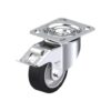 4 Inch Swivel Caster with Blickle EasyRoll Rubber Wheel with Aluminum Core and Stop-Fix Brake