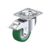 4 Inch Swivel Caster with Blickle Softhane Wheel with Aluminum Core and Stop-Fix Brake