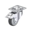 4 Inch Swivel Caster with Blickle Thermoplastic Polyurethane Wheel with Nylon Core - Synthetic Thread Guard and Stop-Fix Brake