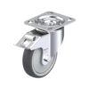 5 Inch Swivel Caster with Blickle Thermoplastic Polyurethane Wheel with Nylon Core - Synthetic Thread Guard and Stop-Fix Brake
