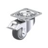 3-1/8 Inch Swivel Caster with Blickle Thermoplastic Polyurethane Wheel with Nylon Core - Synthetic Thread Guard and Stop-Fix Brake