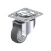 3-1/8 Inch Swivel Caster with Blickle Thermoplastic Polyurethane Wheel with Nylon Core and Synthetic Thread Guard