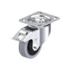 4 Inch Heavy Duty Swivel Caster with Blickle EasyRoll Rubber Wheel and Stop-Fix Brake