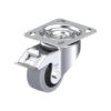 3-1/8 Inch Heavy Duty Swivel Caster with Blickle EasyRoll Rubber Wheel and Stop-Fix Brake